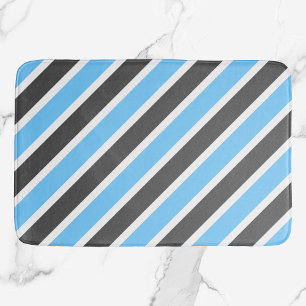 Modern Himlar Blue Grått Diagonal Rand Badrumsmatta