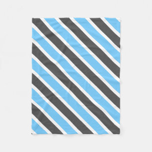 Modern Himlar Blue Grått Diagonal Rand Fleecefilt