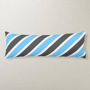 Modern Himlar Blue Grått Diagonal Rand Kroppskudde