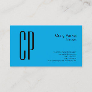 Modern Himlar Blue Monogram-Professionell Visitkort