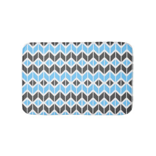Modern Himlar Blue Mörk Grått Geometric Herringbon Badrumsmatta