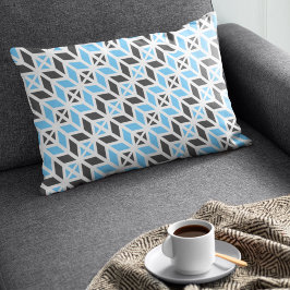 Modern Himlar Blue Mörk Grått Geometric Herringbon Lumbarkudde
