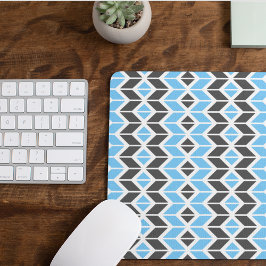 Modern Himlar Blue Mörk Grått Herringbone Geometri Musmatta