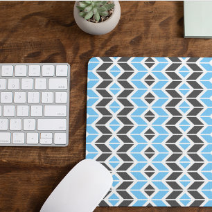 Modern Himlar Blue Mörk Grått Herringbone Geometri Musmatta