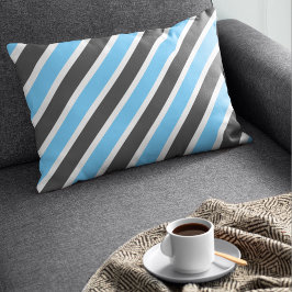 Modern Himlar Blue och Mörk Grått Rand Prydnadskudde