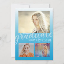 Modern Himlar Blue Ombre Student, 3-foto Studenten