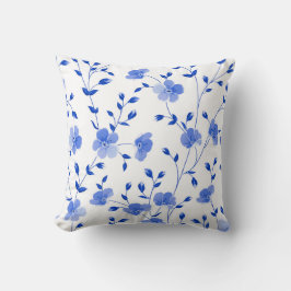 Modern Himlar Blue Watercolor-Blommigt Kudde