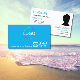 Modern Himlar Blue White med Monogram Logotyp och Visitkort