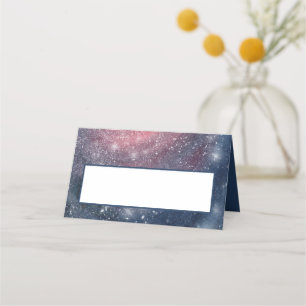 Modern Himlar Galaxy Blue Lila Red Placeringskort