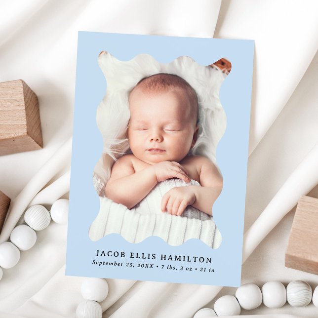 Modern Himmel Blue Vågigt Ram 2-fotoläge Meddelande (Skapare uppladdad)