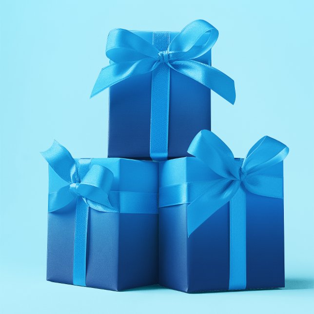 Modern himmel och klassisk djupblå ombré presentpapper (Modern Sky and Classic Deep Blue Ombre Wrapping Paper)
