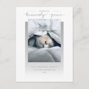 Modern Himmelsk Peace Calligraphy Pet Photo Vykort