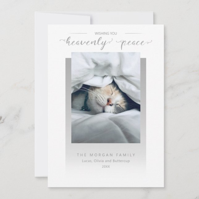 Modern Himmelsk Peace Calligraphy Photo Julkort (Framsida)