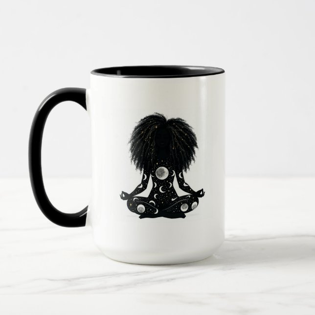 Modern himmelskt mediterande silhuett-mugg mugg (Vänster)