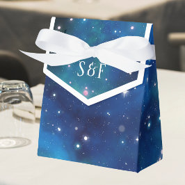 Modern himmelskt rymdgalaxbröllop presentaskar