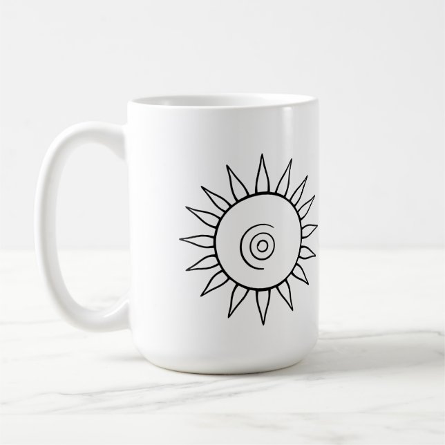 Modern himmelskt solstrålemugg kaffemugg (Vänster)