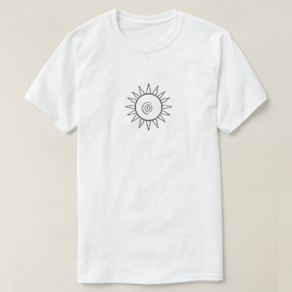 Modern himmelskt solsymbol grafisk t-shirt