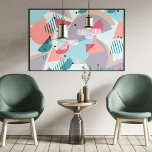 Modern Hip Abstrakt Geometric 50 s Art Mönster Poster<br><div class="desc">Klassy, roligt och contemporary rosa, orange för korall, geometriska trianglar för abstrakt av tealblått grönt, polka dots, rand och halvcirklar, mosaic mönster på bakgrunden för färgad av pastelltyp. Snyggtens originalhölje och coola för den trendavundsjuka och konsthundande höftledaren, trendiget ser stil motif älskare. Finns på en mängd moderna skildringsverktyg i insida...</div>