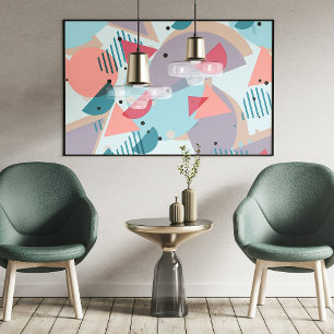Modern Hip Abstrakt Geometric 50 s Art Mönster Poster