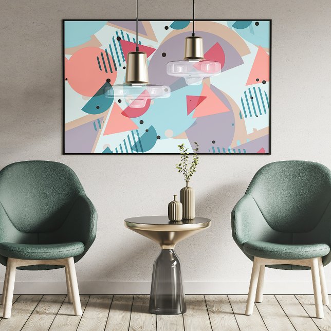 Modern Hip Abstrakt Geometric 50 s Art Mönster Poster (Skapare uppladdad)