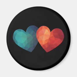 Modern hithistdesign för det blå och röda hjärtat magnet