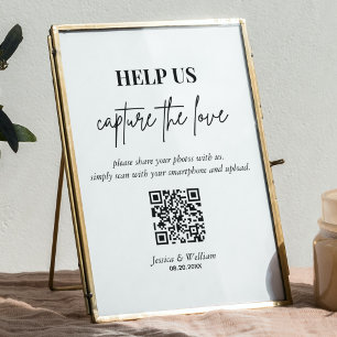 Modern hjälp oss Fånga tecknet för QR-koden i Kärl Poster