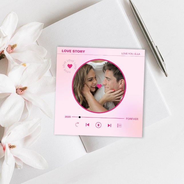 Modern hjärta för evig kärlek Foto Alla hjärtans d Julkort (Modern Heart Forever Love Photo Valentines Day Holiday Card)