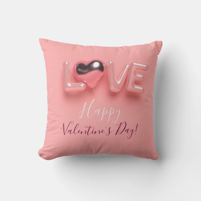  MODERN HJÄRTA ROSA VALENTINSDAGEN   KUDDE (Framsida)