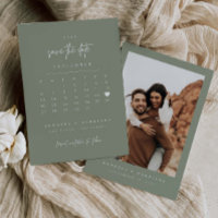 Modern hjärta Spara datum-kalender fotokort