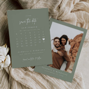 Modern hjärta Spara datum-kalender fotokort Datumet