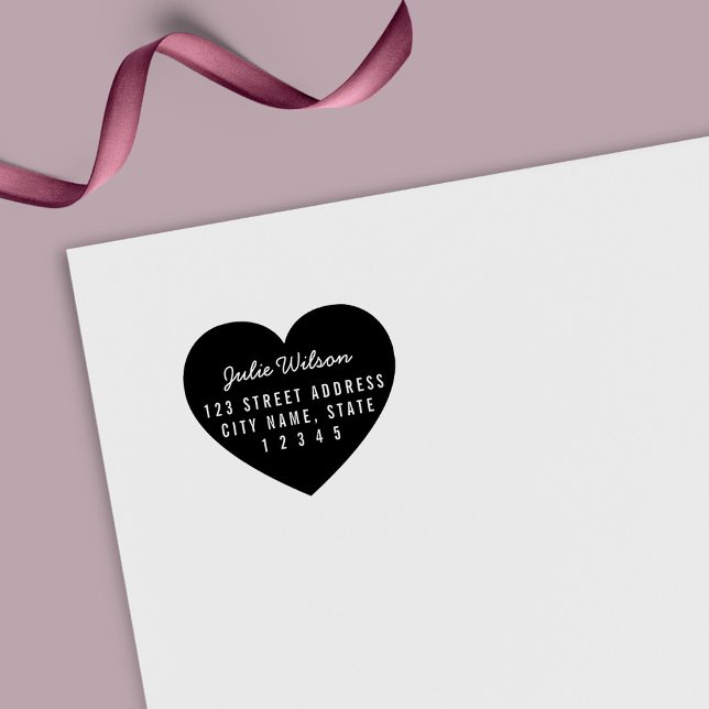 Modern Hjärtbakgrund, privat hem Adress Självfärgande Stämpel (Skapare uppladdad)