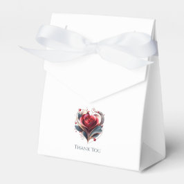 Modern hjärtformad ros-bröllop tack presentaskar