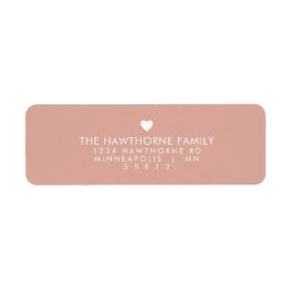 Modern hjärthjälp Skicka Kärlek minimal  Rosa Adre Returadress Etikett