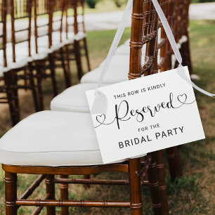 Modern hjärtskrift Reserverad rad Bröllopsskylt Inbjudningar