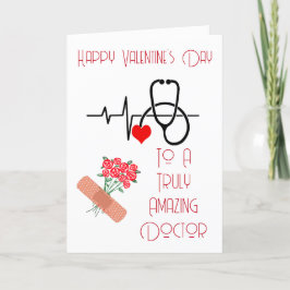 Modern hjärtslag Röd ros Doktor Valentines day Helgkort