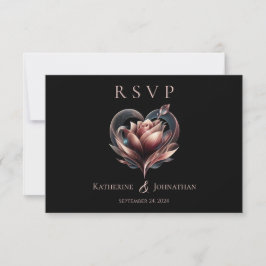 Modern hjärtstillestånd Rose Wedding OSA Kort