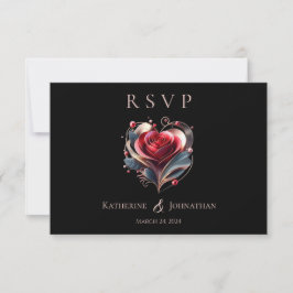 Modern hjärtstillestånd Rose Wedding OSA Kort
