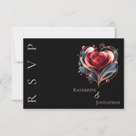 Modern hjärtstillestånd Rose Wedding OSA Kort