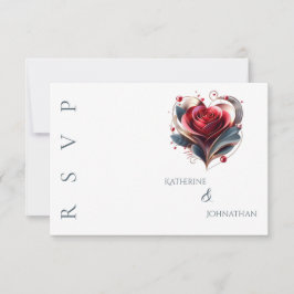 Modern hjärtstillestånd Rose Wedding OSA Kort