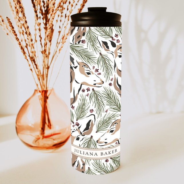 Modern Hjort Foliage Personlig Thermal Tumbler (Skapare uppladdad)