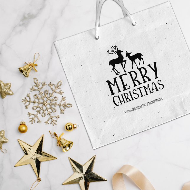 Modern Hjort God jul, Familjestort stort Stämpel (Skapare uppladdad)