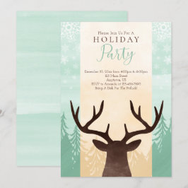 Modern Hjort i Rustic Woodland - jul Inbjudningar