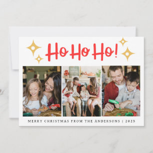 Modern Ho Ho Ho 3 Foto Grid God Jul Julkort