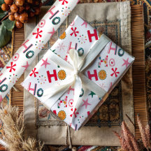 Modern Ho Ho Ho Färgglad Jul