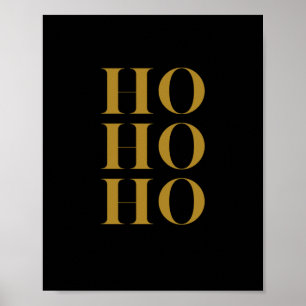 Modern "HO HO HO HO"-Helgdag Svart och Guld Poster