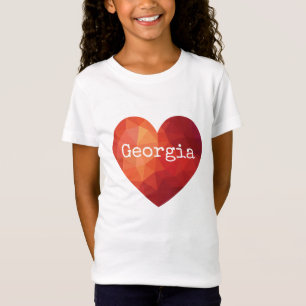 Modern högteknologisk design, namn i rött hjärta t shirt