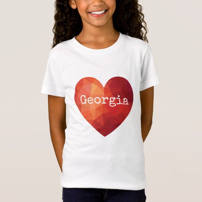 Modern högteknologisk design, namn i rött hjärta t shirt (Framsida)