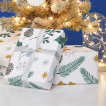 Modern, högtidlig julfest Mönster Presentpapper<br><div class="desc">Modern Oversized jul Foliage Mönster ,  Matching Stationery in store.</div>