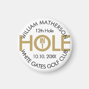 Modern Hole in One Svart Och Guld Magnet