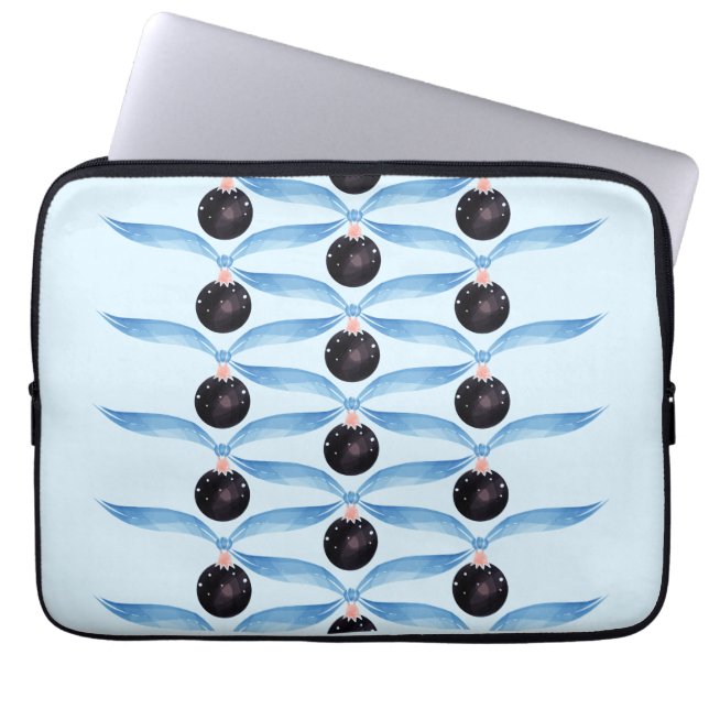 Modern Holiday Black Ornament Pattern Laptop Sleev Laptop Fodral (Framsidan)